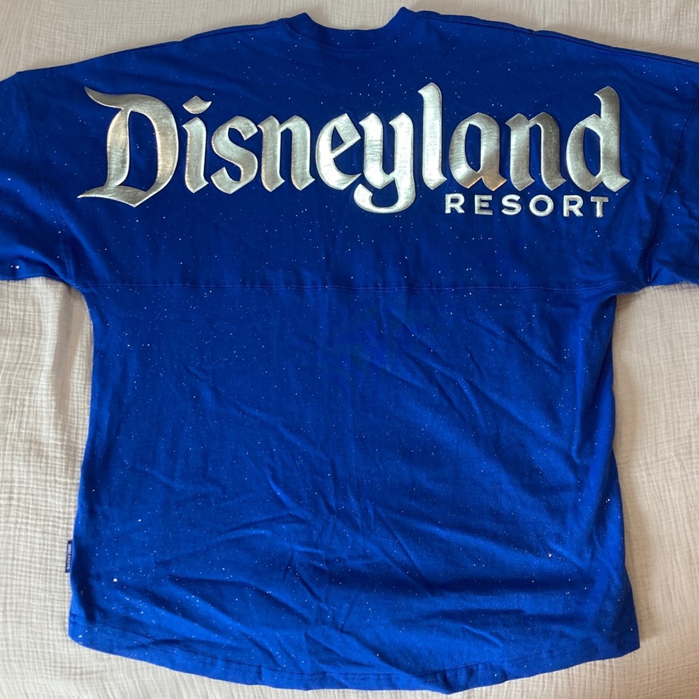 Disneyland Wishes Come True Blue Sparkle Glitter Spirit Jersey Size Small